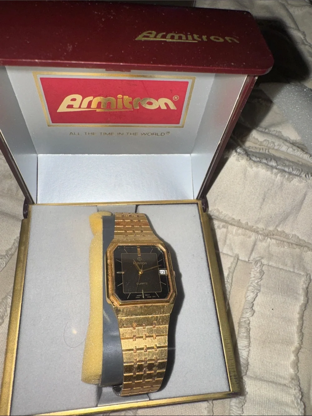 Armitron Gold Tone Watch with Black Dial